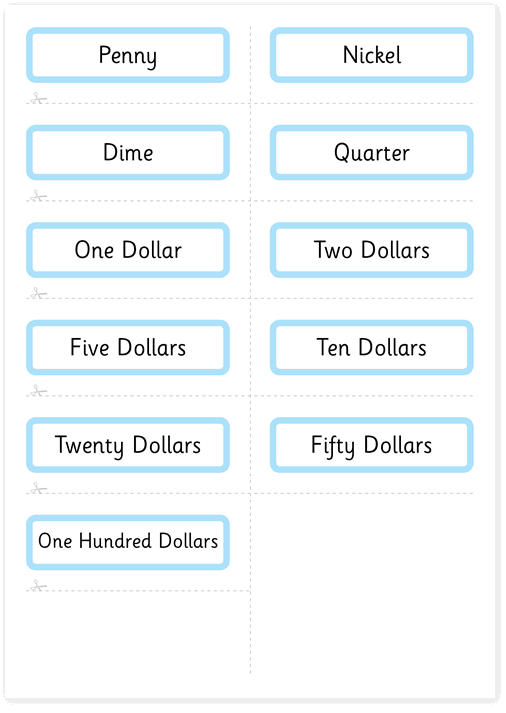 Free US Money flashcards