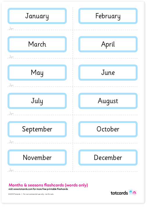 Free Months flashcards