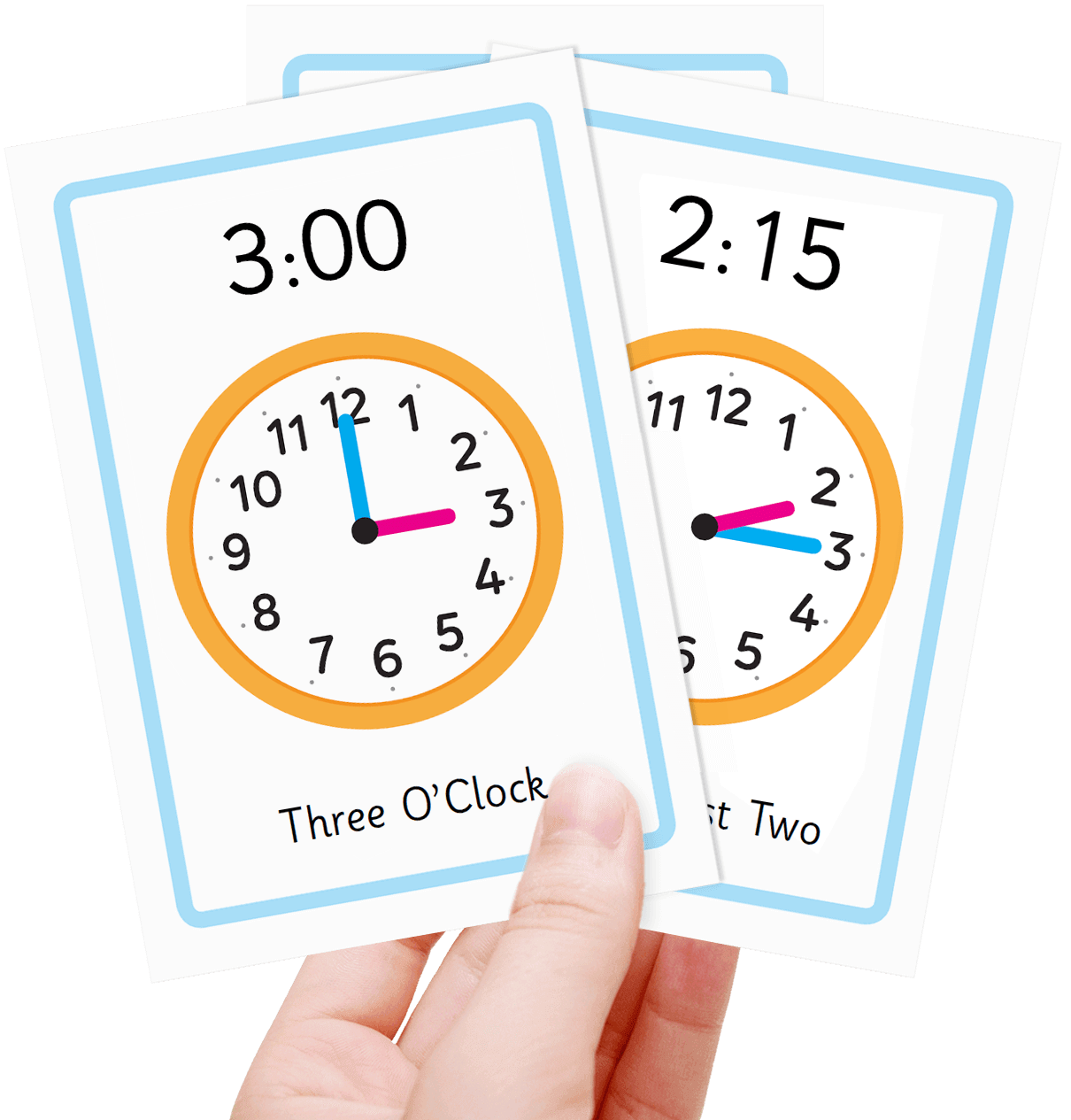 Free teach the time flash cards